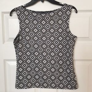 Black White Gray Chic Geometric design blouse